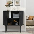 thumbnail image 5 of Wirrytor Modern Fluted Sideboard Buffet Cabinet with Sliding Doors, Black Storage Credenza for Living Room, Dining Room, and Entryway, Space-Saving Console Table with Adjustable Shelves, 5 of 10
