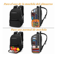thumbnail image 4 of Mochila Multifuncional para Portátil 39.6 cm, Impermeable, con Puerto USB, Compartimento para Almuerzo, Antirrobo, adapta a oficina, escuela, delivery, campismo, trabajo rudo color negro, 4 of 7