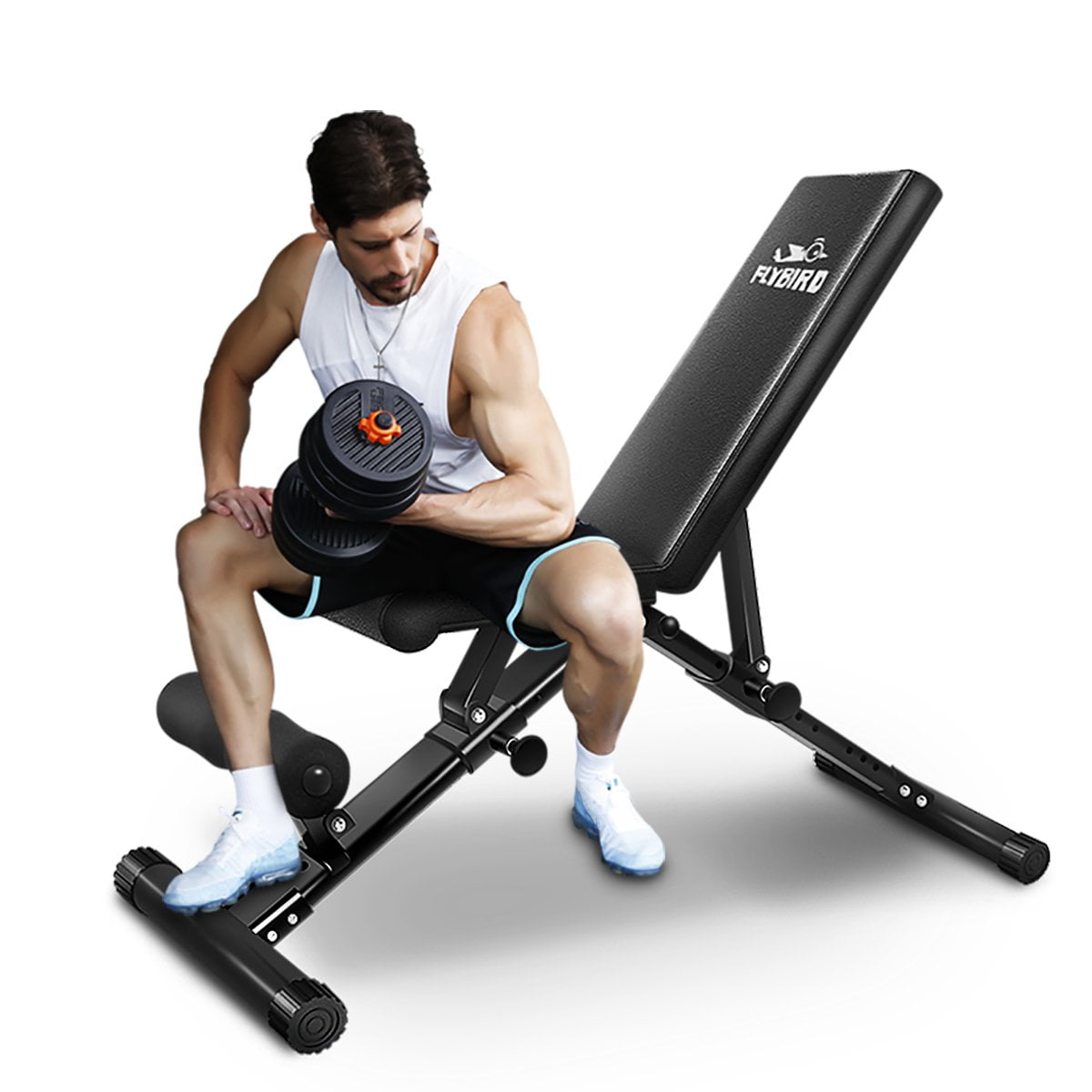 Folding Fly Bench Adjustable Weightlifting Gym Exercise Training Fitness Workout 