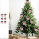 thumbnail image 1 of Fiudx Liquidación navideña Bolas de Navidad flocadas, bolas pintadas, decoración para árbol de Navidad, bolas de tela colgantes, arreglo decorativo, bolas de gamuza navideñas, 6 piezas, 1 of 7