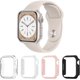 thumbnail image 1 of [4 Pack] Compatible for Apple Watch Case Series 8 7 41mm [NO Screen Protector], All-Around Protective PC Hard Bumper Cover Face for iWatch Series 8 7 41mm (Black/Clear/White/Pink, 41mm), 1 of 5
