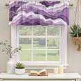 thumbnail image 2 of Purple Ombre Curtain Valances for Windows, Kitchen Valance Window Treatments Panel 2 Pack, Modern Geometric Moire Abstract Art Rod Pocket Short Curtains for Bathroom Bedroom 60 x 18 Inch, 2 of 8