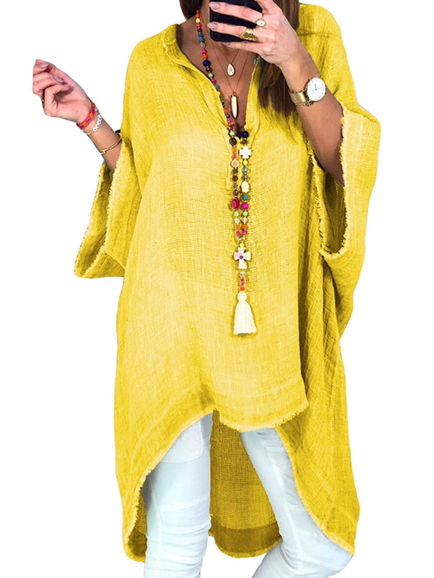 plus size yellow tunic