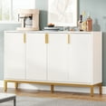 thumbnail image 5 of Tribesigns White Luxury Buffet Cabinet with Storage, 55 Inch Kitchen Sideboard Cabinet with 4 Doors, 5 of 12