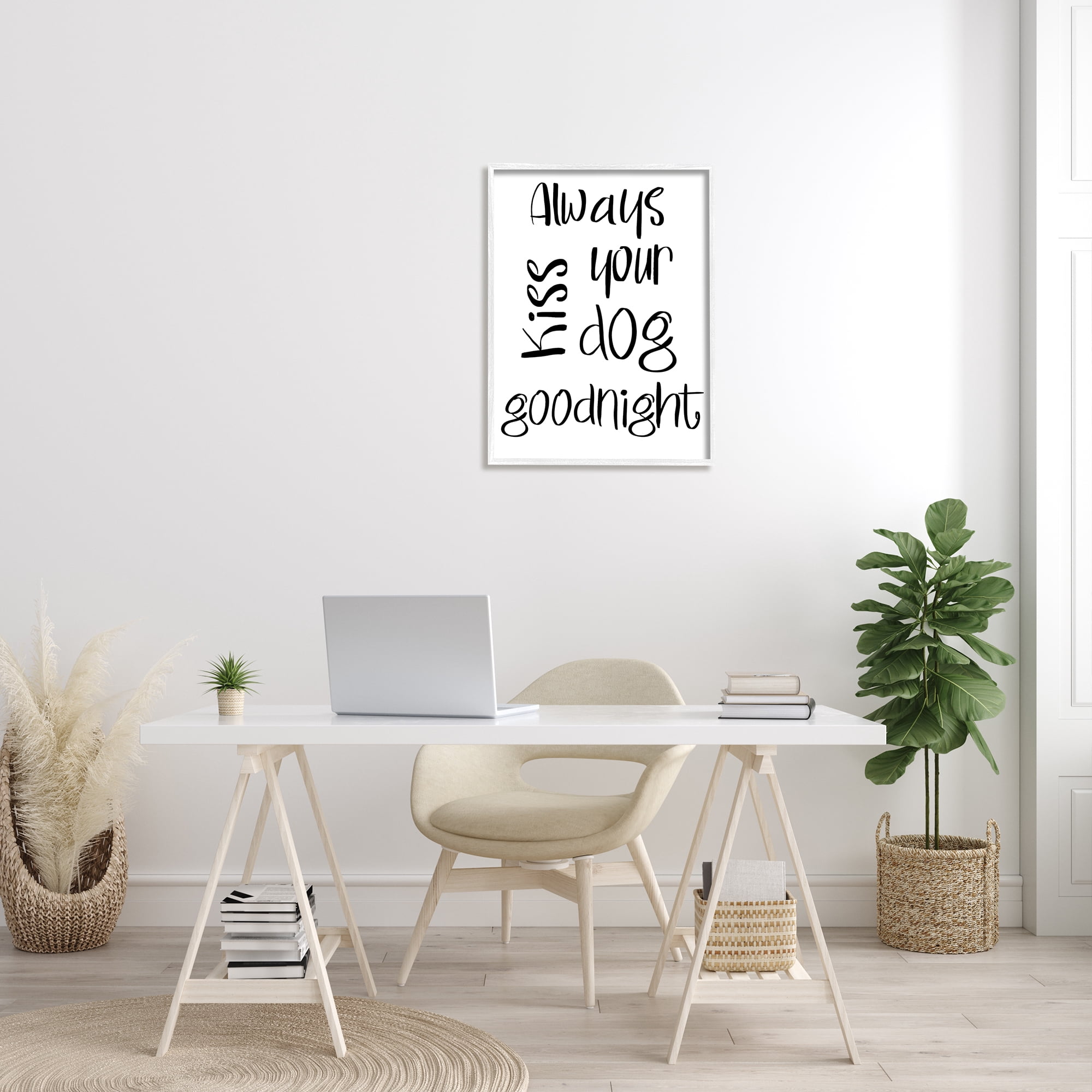 Stupell Industries Always Kiss Your Dog Goodnight Pet Sentiments Minimal, 24 x 30, Designed by Sd Graphics Studio