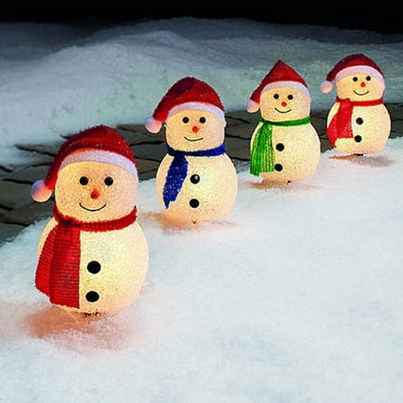 Set Of 4 Snowman Pathway Markers Indoor And Outdoor Set Of 4 Snowman Pathway Markers Indoor And Outdoor Decorations
