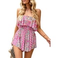 thumbnail image 3 of Liacowi Women Boho Jumpsuit Shorts Ruffle Romper Tunic Tube Tops Casual Playsuit Flowy Beachwear, 3 of 6