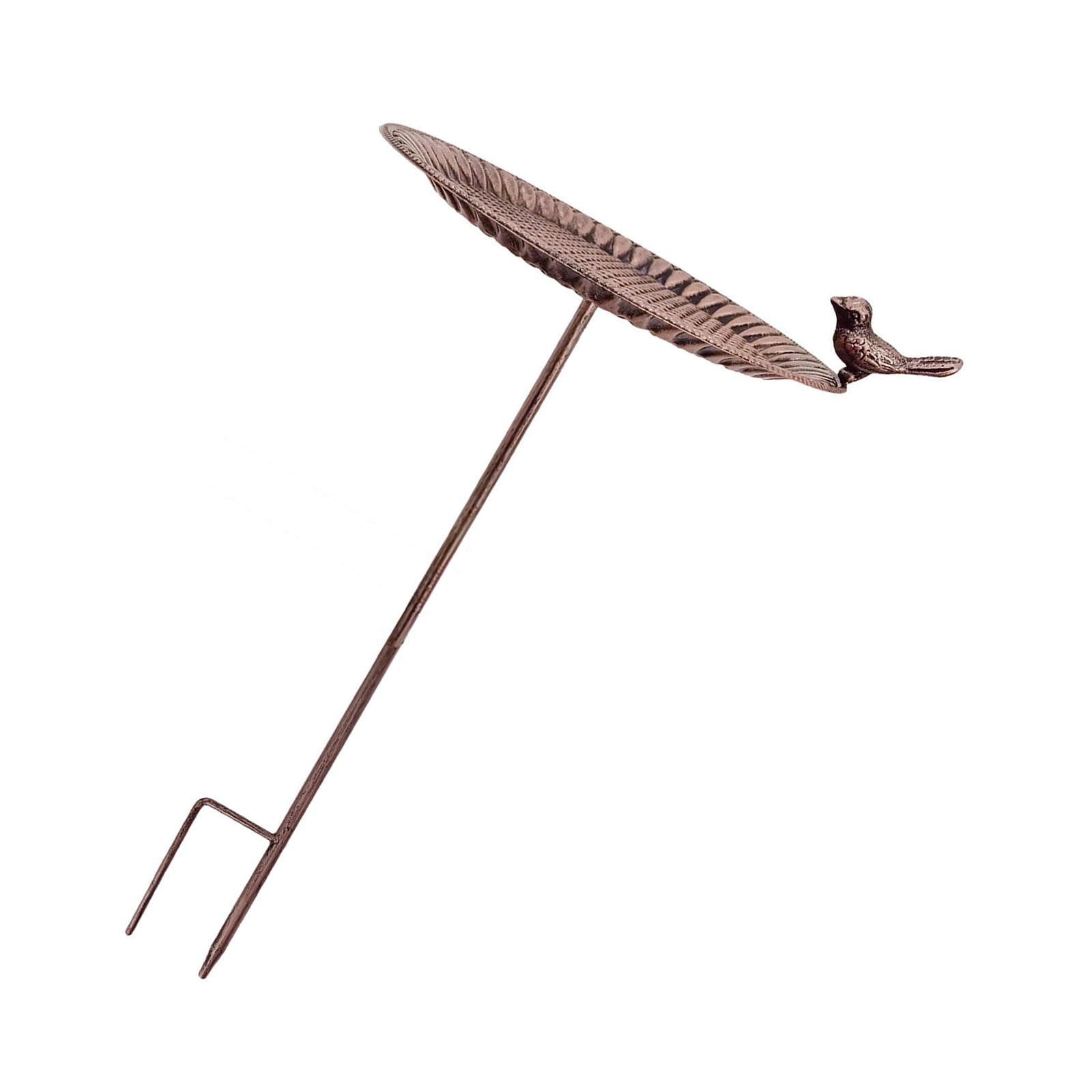 Decorative Iron Bird Feeder Antique Design Garden Ground Stake Bird Bath Backyar Ornament for Wild Bird Feeding Supply