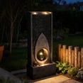 thumbnail image 3 of 46.5’’Tall Modern Water Fountain Indoor Outdoor Waterfall Feature Floor Standing with Sphere and LED Lights for Garden, Yard, Patio, Deck, Porch, Livingroom Decor, 3 of 9