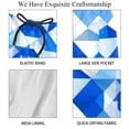 thumbnail image 4 of luoweisi Men's Beach Shorts Quick Dry Swim Trunks with Mesh Lining Blue and White Geometry XL, 4 of 5
