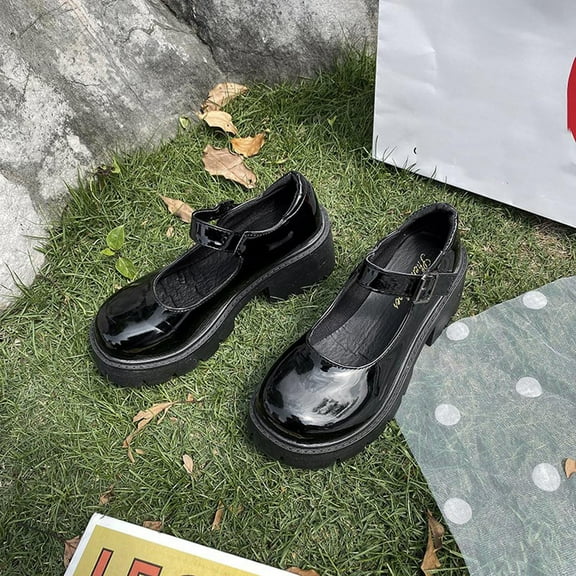 Jacenvly 2024 New British Shoes Women Mary Janes Vintage Girls Students High Heel Shoes Black Sandals for Women