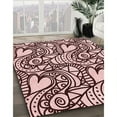 thumbnail image 3 of Ahgly Tapis d'Intérieur Lavable en Machine Carré Transitionnel Rose Profond, 3 Pieds Carré, 3 of 7