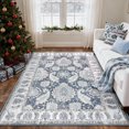 thumbnail image 2 of NewBuros Area Rugs 5'x7' Washable Non-Slip Boho Rugs, Soft Stain Resistant Low Pile Print Indoor Carpet for Living Room Bedroom Dining Room, Navy Blue, 2 of 10