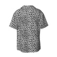 thumbnail image 6 of Lsque Black Leopard print Men's Cuban Collar Short Sleeve Shirt Summer Beachwear Casual Button Down Fashionable Vacation Leisure Shirt-Large, 6 of 7