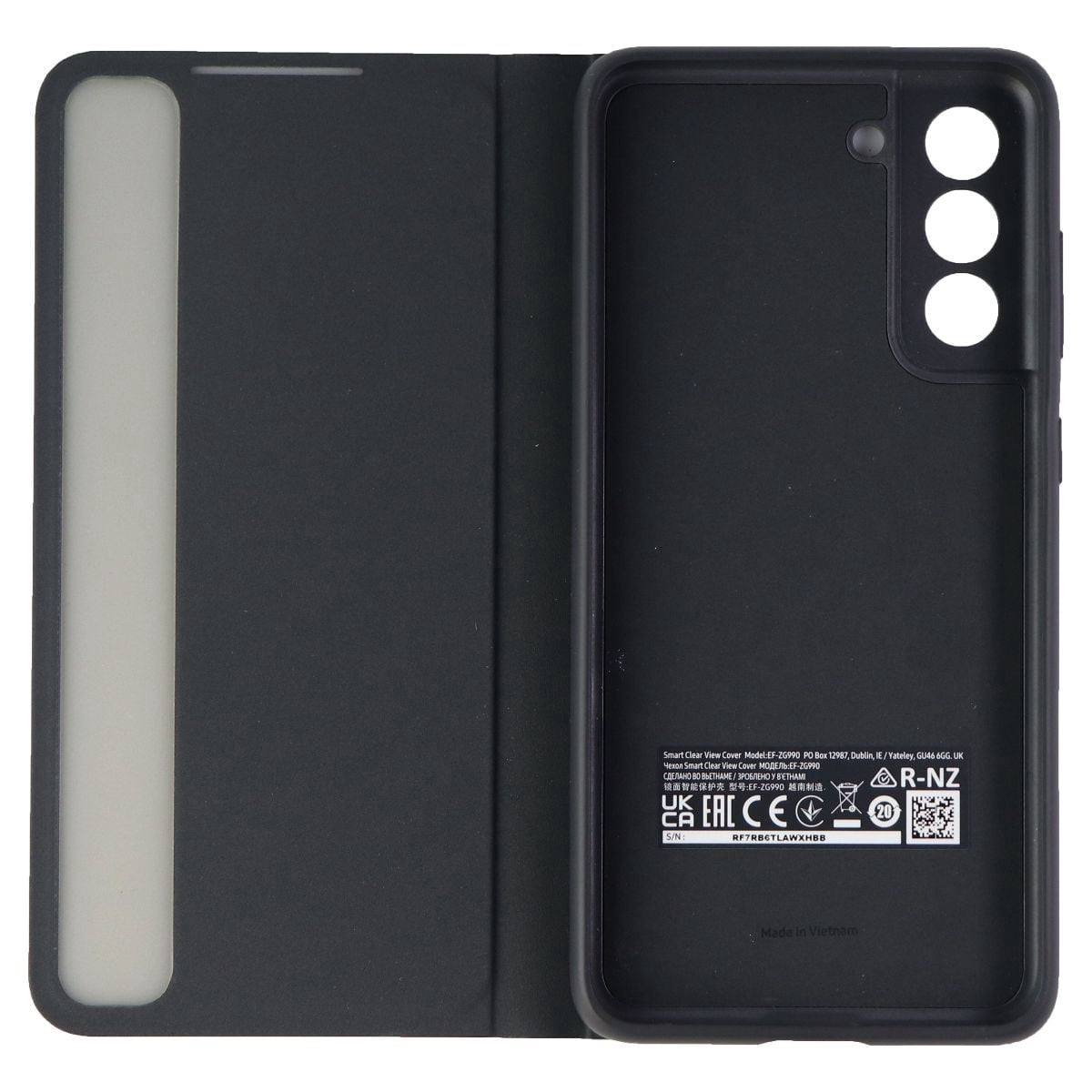Samsung S-View Flip Cover Case for Galaxy S21 FE (5G) - Black/Clear