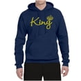 thumbnail image 2 of Wild Bobby, King Gold Script, Pop Culture, Unisex Graphic Hoodie Sweatshirt, Navy, Medium, 2 of 4