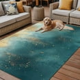 thumbnail image 2 of Fsddascl Abstract Turquoise Gold Outdoor Rug for Patio/Deck/Porch, Non-Slip Large Area Rug 5 x 8 Ft, Modern Minimalist Art Indoor Outdoor Rugs Washable Area Rugs, Reversible Camping Rug Carpet, 2 of 5