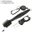 thumbnail image 3 of Uxcell Double Sided Retractable Dust Groove Cleaner with Divot Tool Golf Club Brush Black, 3 of 6