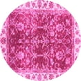 thumbnail image 1 of Ahgly Company Indoor Round Abstract Pink Modern Area Rugs, 4' Round, 1 of 4