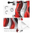 thumbnail image 5 of Abstract Wave Line Thermal Insulated Blackout Curtains for Bedroom 72 Length Gray Red Black Stripe Graffiti Room Darkening Curtain 1 Panel Grommet Window Curtain Drape for Living Room Nursery Room, 5 of 7