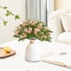 thumbnail image 5 of Tallos de flores de rosa de té artificial | 15 capullos de camelia de seda para decoración de bodas y hogar | 30 cm | Ramo floral falso resistente a la intemperie | Arreglos para fiestas interiores, 5 of 5