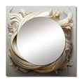 thumbnail image 2 of Designart "Delicate White Whirling Vision" Abstract Spirals Square Mirror Wall Decor Transitional - Large Gold Square Bathroom Mirror - Square Printed Wall Mirror Art, 2 of 5