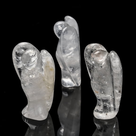 2 pc Natural Quartz Crystal Display Decorations Angel Decor Healing Stones Energy Reiki Gifts for Women Men Angel 19x31~36x48~51mm