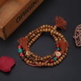 thumbnail image 2 of Rosario tibetano 108 cuentas naturales oración Buda budista pulsera elástica, 2 of 6