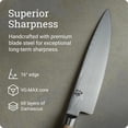 thumbnail image 3 of Shun Classic Blonde 8" Chef’s Knife, VG-MAX Core with Damascus Stainless Steel Cladding, Pakkawood Handle, Japanese Chef Knife, 3 of 7