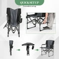 thumbnail image 5 of Emorefun Oversized Outdoor Chair for Adults, Heavy Duty Director Chair with Side Table and Pocket, Set of 2, Black/Gray, 5 of 8