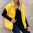 thumbnail image 7 of Women's Puffer Jacket Vest Stand Collar Sleeveless Zipper Jackets Winter Lightweight Outerwear Padded Jackets Yellow, L, 7 of 7