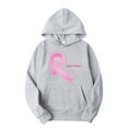 thumbnail image 3 of Lroveb Breast Cancer Awareness Hoodies for Women Long Sleeve Loose Solid Color Printing Hoodie Sweater Pink Ribbon Graphic Sweatshirt Grey, 3 of 3