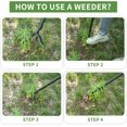 thumbnail image 4 of 47" Weed Puller Tool, Stand Up Weed Puller Long Handle Removable Steel Tube & Non-Slip 4 Claw Steel Head Design, Manual Weeder Easily Remove Dandelion Root Tool Gardening Patio Yard, 4 of 4