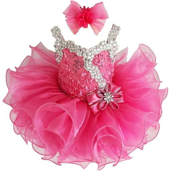 Jenniferwu Infant Toddler Baby Newborn Little Girl's Pageant Party Birthday Dress G037Pink Size 0-3 month