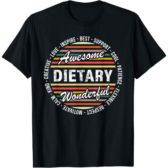 Dietary Shirts Food Service Week Dietary Appreciation Gifts T-ShirtMen and women, White Black T-shirt, size: Extra large S-4XL