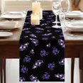 thumbnail image 3 of Table Runners 72 Inches Long Dress Scarves, Purple Olive Fruits Farmhouse Kitchen/Dining Table Runner, Coffee Tablerunners, Spring Farm Branches Leaves Plants Black 16x72 Inch, 3 of 9