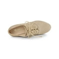 thumbnail image 5 of BLISSFUL STEP Women's Platform Block Heel Lace Up Booties Khaki 8, 5 of 8