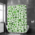 thumbnail image 2 of Coolnut Bath Shower Curtain Liners St. Patrick's Day Green Leaves 66x72in Polyester Waterproof with 12 Curtain Hooks, 2 of 6