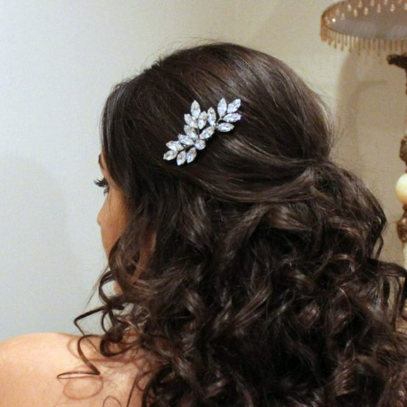 Bride Rhinestone Wedding Hair Piece Silver Crystal Hair Comb Bridal Hair Accessories for Women HC151 (1 Silver)