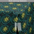 thumbnail image 4 of Funky Dog Crate Cover, Spiralling Circles Inner Sun Shapes in Ethnic Mayan Effects Art, Easy to Use Pet Kennel Cover for Medium Large Dogs, 35" x 23" x 27", Dark Teal Maroon and Mustard, by Ambesonne, 4 of 6