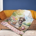 thumbnail image 4 of Happy Mother's Day German Shorthaired Pointer with Sweets and Flowers at a Picnic Cozy Fleece Blanket GSP Lover Dog Gift Warm Soft Throw Blanket - 13005, 4 of 5