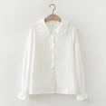 thumbnail image 2 of Ashirexll Long Sleeve Shirts for Girls, Fall Tops, Girls Long Sleeve Shirts Cute Casual Button Shirt Fall and Winter White Top, 2 of 4