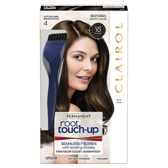 Clairol Root Touch-up Permanent Hair Color Creme, 4 Dark Brown, 1 Ea, 3 Pack