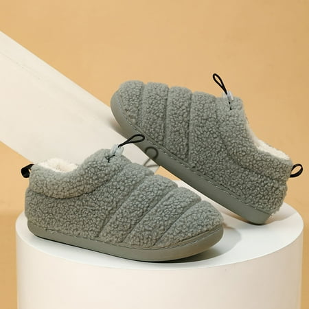 

NASIQXB Couples Men Women On Furry Flat Home Winter Round Toe Keep Warm Solid Slippers Shoes Furry Slippers Women Womens Arch Support Slippers Extra Wide Slippers for Women