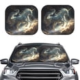 thumbnail image 2 of Cauagu Space White Horse Cauagu {designName} Print Foldable Car Windshield Sun Shade | Front Windshield Shade for Sun | Fits Small Sedans, Mini SUVs, Hatchbacks-Medium, 2 of 6