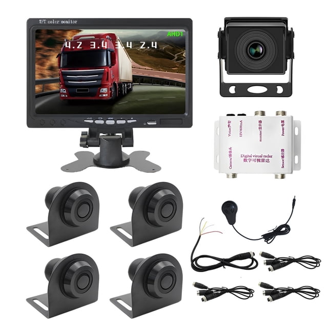 Sistema de radar visual digital HD de 7 pulgadas Speravity con cámara AHD y sensores de estacionamiento