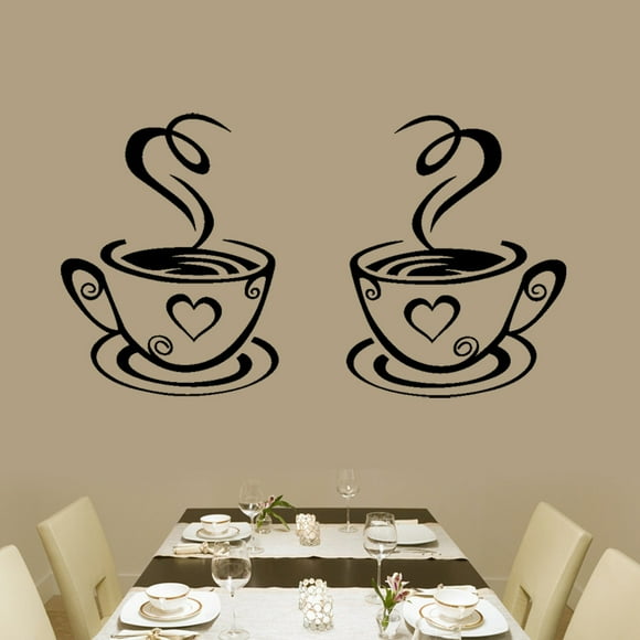 Openpig Wall Stickers Room Decor Kitchen Sticker Coffee Bar Removable Wallpaper Cup Decal Vinyl Home Living Bedroom Decals Cute Family Sign Decoration Love Hearts