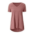 thumbnail image 5 of bnaln Womens Summer Tops Plus Size T-Shirts Dressy Casual Blouses Short Sleeve V Neck Loose Tunic Tops Comfy Cozy Pullover Basic Tees Blouses Women Tops and Blouses Going Out Tops, 5 of 5
