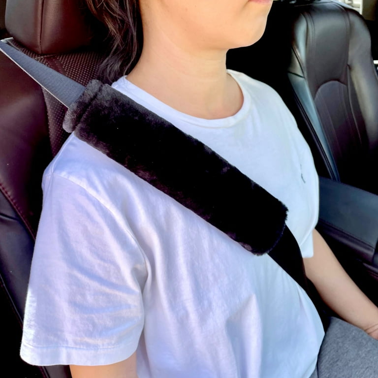 Cozy Faux Sheepskin Seat Belt Cover For Car – Soft, Fuzzy & Super Comfy For Left, Right, Front Or Rear Seats