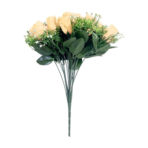HuiXinOu 18-Head Artificial Rose Bouquet, Faux Silk Flower Arrangement, Suitable for Wedding Centerpieces, Home Table Decor and Office Parties, Elegant and Lifelike